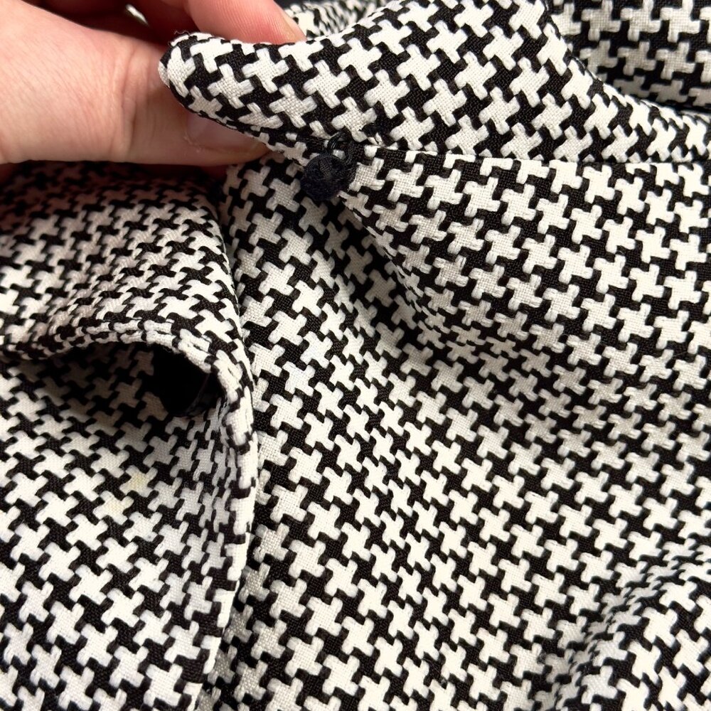 Talbots Black White Houndstooth 3/4 Sleeves Vintage Shawl Collar Jacket Size 6 - Picture 10 of 11